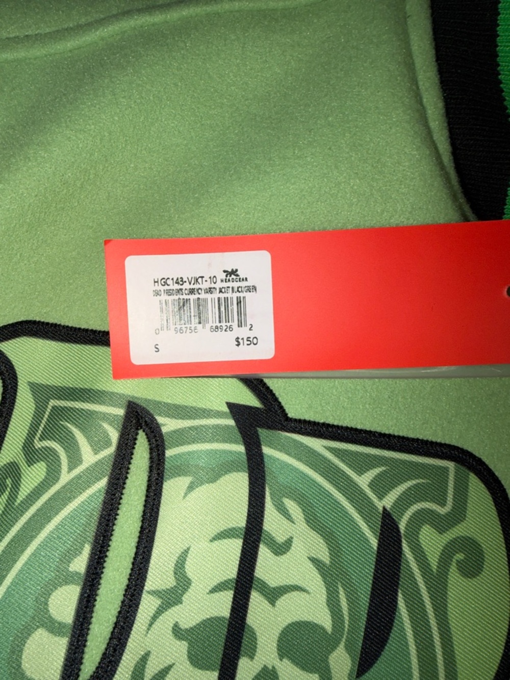 Brand New Men’s Small Dead Presidents Varsity Jacket - Lime & Black - Picture 3 of 4